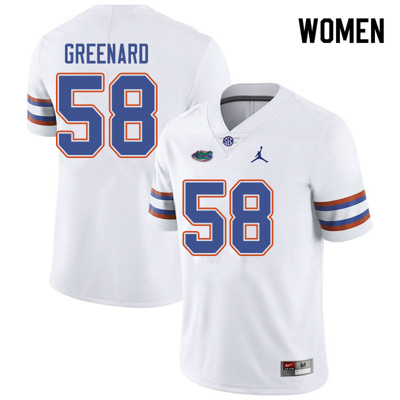 Jordan Brand Women #58 Jonathan Greenard Florida Gators College Football Jerseys Sale-White
